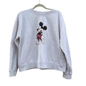 H&M Women's Disney Mickey Mouse Gray Crewneck Sweatshirt Size Medium